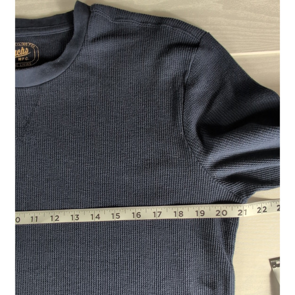 Jachs MFG Men's XL Thermal Shirt Navy Blue Waffle Knit Crewneck Long Sleeve - Picture 8 of 12